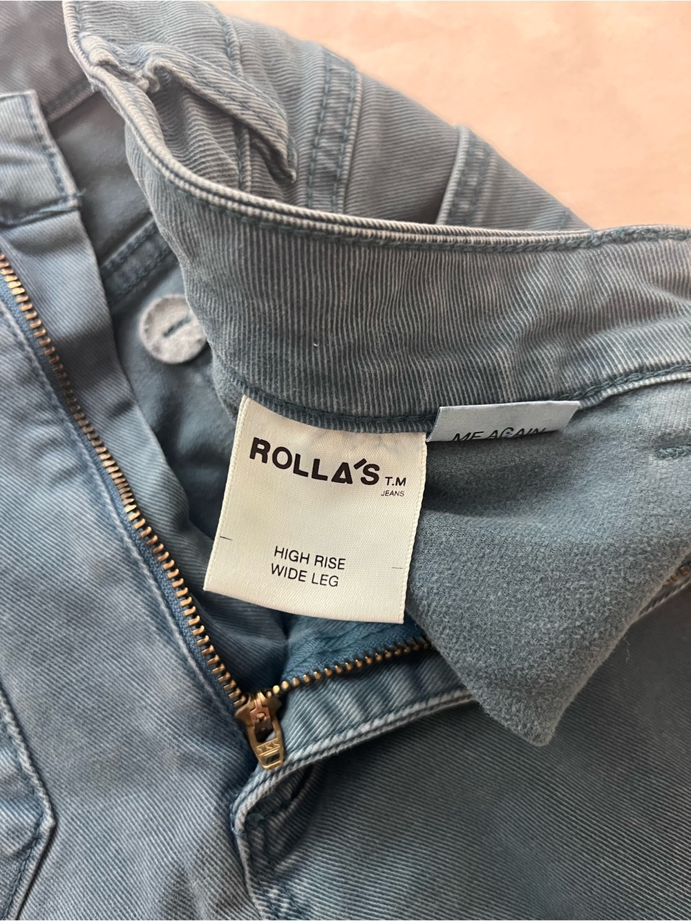 Rolla’s Sailor Jeans High Rise Wide Leg Teal Blue Jeans Retro Denim Size 29 - Picture 7 of 14